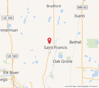 Map of St. Francis, Minnesota