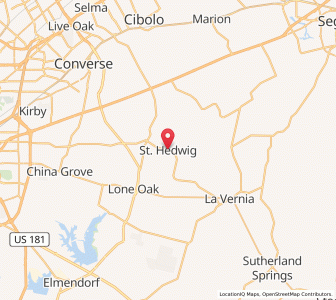 Map of St. Hedwig, Texas