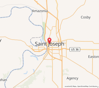 Map of St. Joseph, Missouri