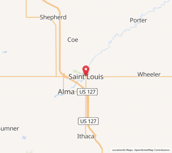 Map of St. Louis, Michigan