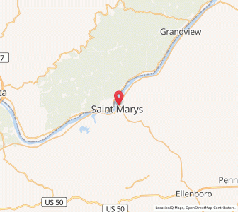 Map of St. Marys, West Virginia