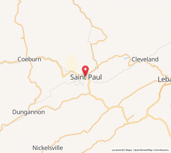 Map of St. Paul, Virginia