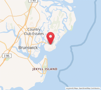Map of St Simons Island, Georgia