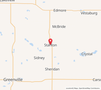 Map of Stanton, Michigan