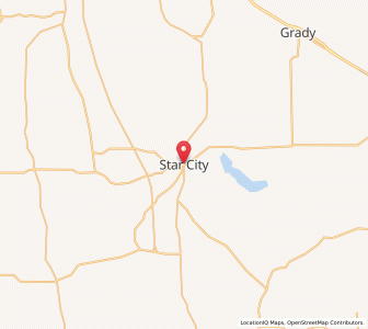 Map of Star City, Arkansas