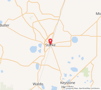 Map of Starke, Florida