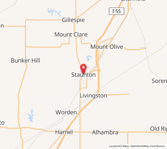 Map of Staunton, Illinois