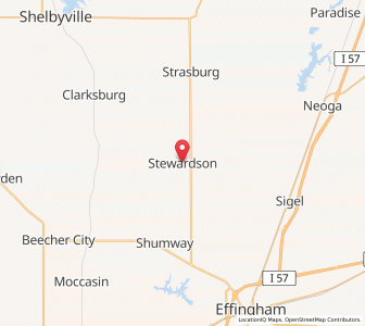 Map of Stewardson, Illinois