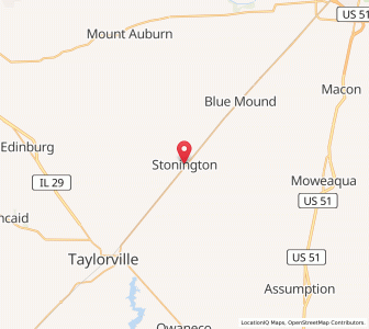 Map of Stonington, Illinois