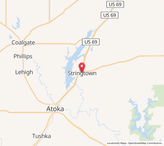 Map of Stringtown, Oklahoma