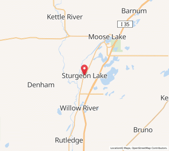Map of Sturgeon Lake, Minnesota