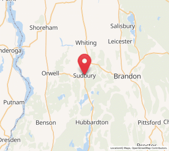 Map of Sudbury, Vermont