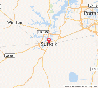 Map of Suffolk, Virginia