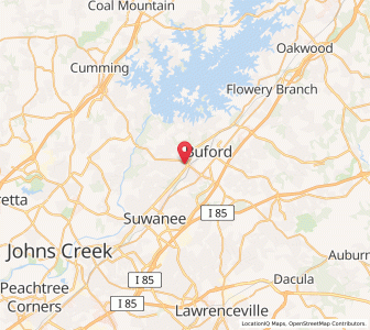 Map of Sugar Hill, Georgia