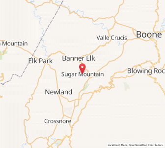 Map of Sugar Mountain, North Carolina