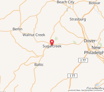 Map of Sugarcreek, Ohio