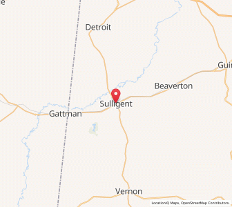 Map of Sulligent, Alabama