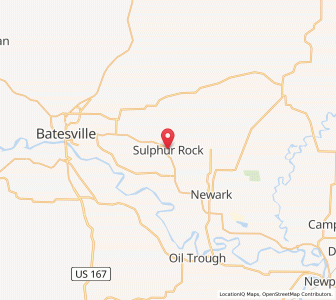 Map of Sulphur Rock, Arkansas
