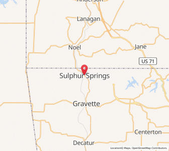 Map of Sulphur Springs, Arkansas