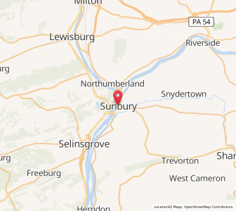 Map of Sunbury, Pennsylvania