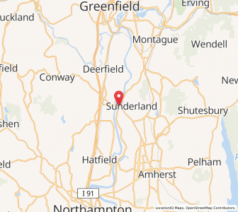 Map of Sunderland, Massachusetts