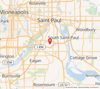 Map of Sunfish Lake, Minnesota