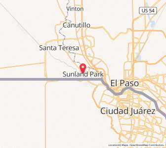 Map of Sunland Park, New Mexico