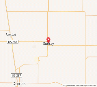 Map of Sunray, Texas