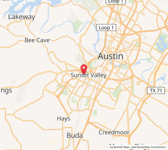 Map of Sunset Valley, Texas