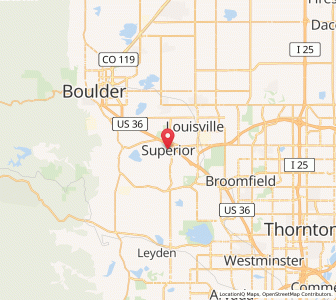 Map of Superior, Colorado