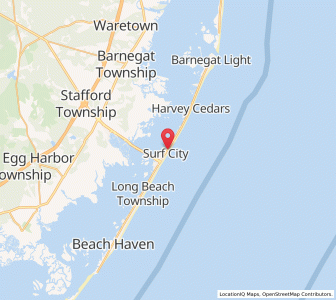 Map of Surf City, New Jersey
