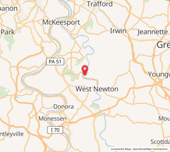 Map of Sutersville, Pennsylvania