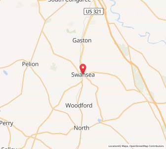 Map of Swansea, South Carolina