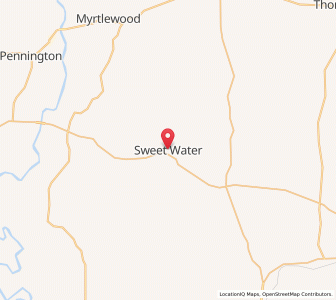 Map of Sweet Water, Alabama