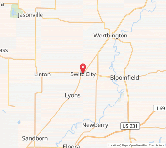 Map of Switz City, Indiana