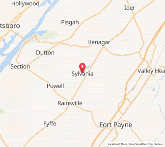 Map of Sylvania, Alabama