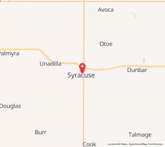 Map of Syracuse, Nebraska