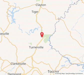 Map of Tallulah Falls, Georgia