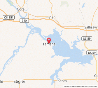Map of Tamaha, Oklahoma