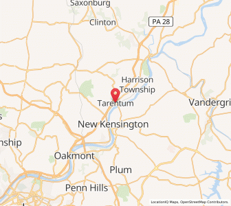 Map of Tarentum, Pennsylvania