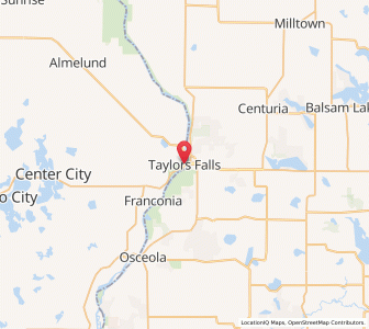 Map of Taylors Falls, Minnesota