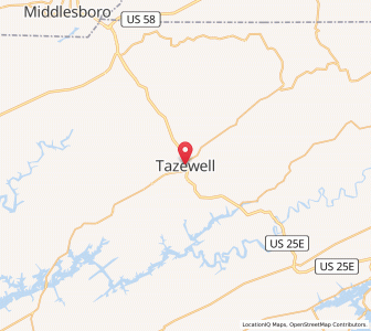 Map of Tazewell, Tennessee