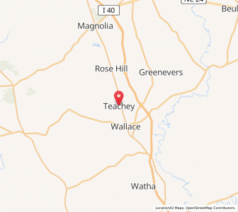 Map of Teachey, North Carolina