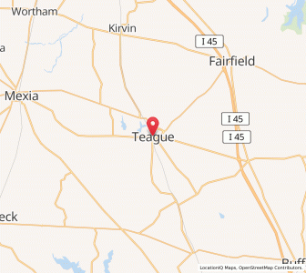 Map of Teague, Texas