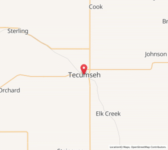 Map of Tecumseh, Nebraska