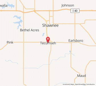 Map of Tecumseh, Oklahoma