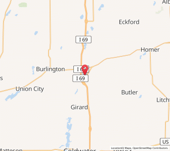 Map of Tekonsha, Michigan