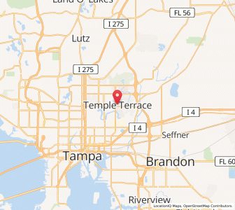 Map of Temple Terrace, Florida
