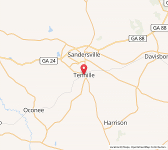 Map of Tennille, Georgia