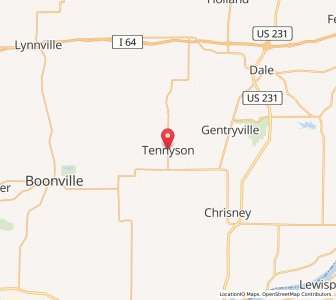 Map of Tennyson, Indiana